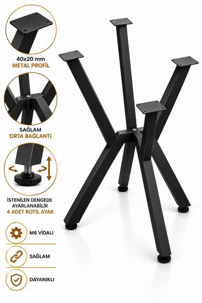 TOLIAHOME Metal Yuvarlak Masa Yemek Masası Çalışma Masası Ayağı 72 Cm Mobilya...