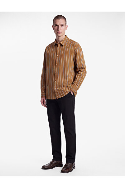 Koton Regular Fit Cotton Classic Collar Striped Long Sleeve Shirt