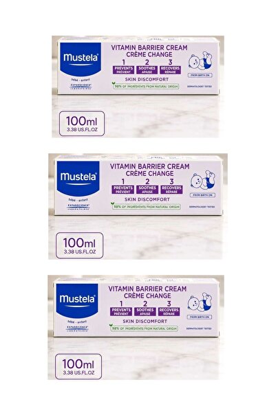 Mustela Vitamin Barrier Cream 1.2.3 Diaper Rash Cream 100 ml Pack Of 3