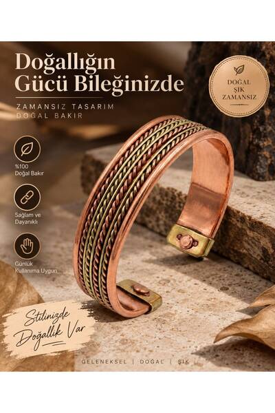 aslimucize El İşçiliği Bakır Mıknatıslı Bileklik