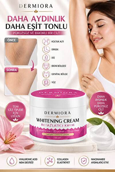 Dermiora Cilt Beyazlatıcı Aydınlatıcı Diz, Dirsek, Genital Bölge Leke Karşıtı Whitening Krem 100 ml