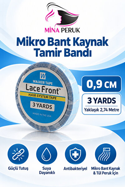Mina Peruk Mikro Bant Kaynak Tamir Bandı 0,9 Cm x 3 Yards (2,74 m) Güçlü Tutu...