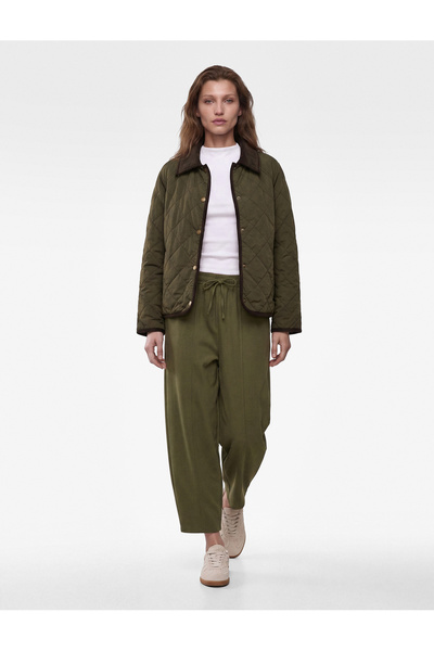 Koton Lace-Up, Pocketed, Loose-Fit Balloon Fit Regular Leg Barrel Trousers