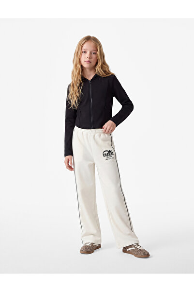 Koton Wide Leg Ecru Girls' Sweatpants 6Wkg40084Ak