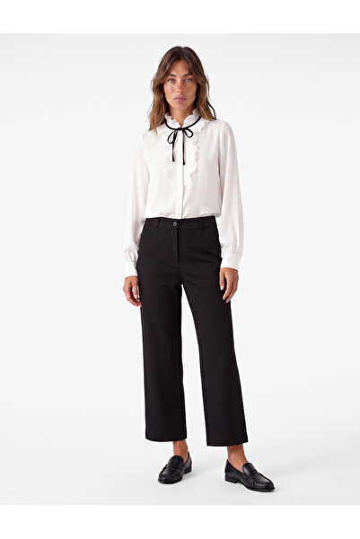 Koton Normal Waist Side Pocket Buttoned Straight Fit Fabric Trousers