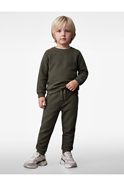 Koton Cotton Long Sleeve Crew Neck Basic Tracksuit Set