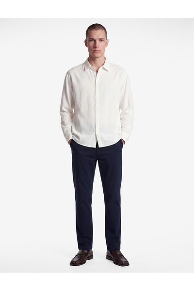 Koton Buttoned Comfortable Fit Cotton Classic Collar Long Sleeve Muslin Shirt