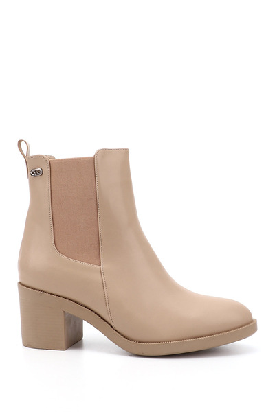GÖNDERİ(R) Women's Nude Thick Heeled Chelsea Boots