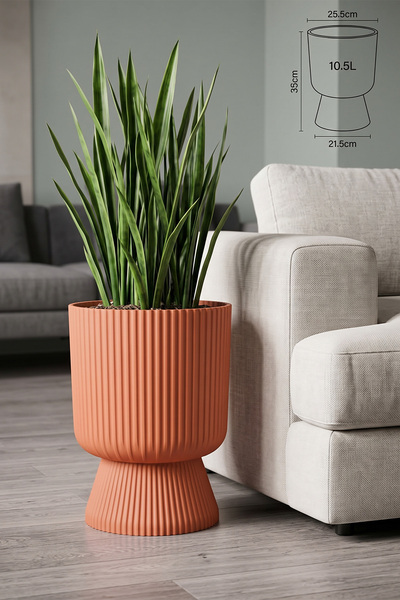 ToXA Ayaklı Deliksiz Saksı 25,5 cm (10,5 Litre) Dekoratif Plastik Çiçek Saksısı