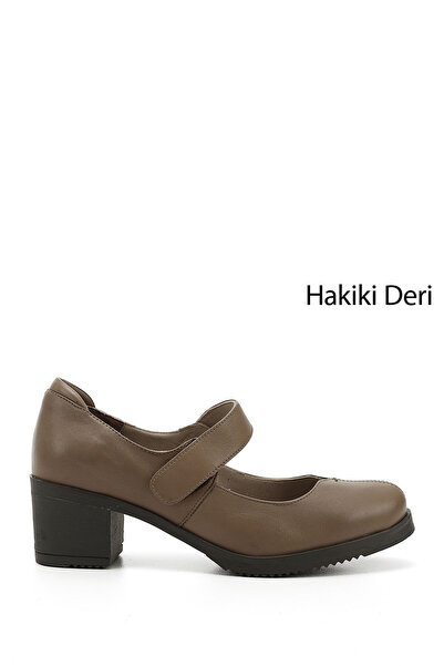GÖNDERİ(R) حذاء نسائي من VİZON ANTİK Gön مصنوع من الجلد الطبيعي بمقدمة مستدير...