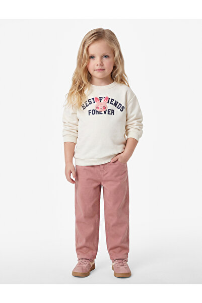 Koton Rabbit Embroidered Crew Neck Long Sleeve Embroidered Sweatshirt