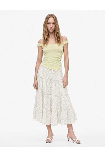 Koton Modal Blend Lace Detailed Slim Fit Asymmetrical Sleeveless Blouse