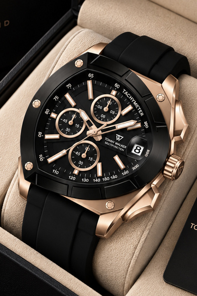 Tonny Walker Original Men's Watch - 3 Atm Water Resistance - Black Color Sili...