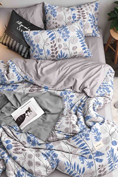 İQON Elastic Sheet Bedding Set Double Size Eucalyptus White