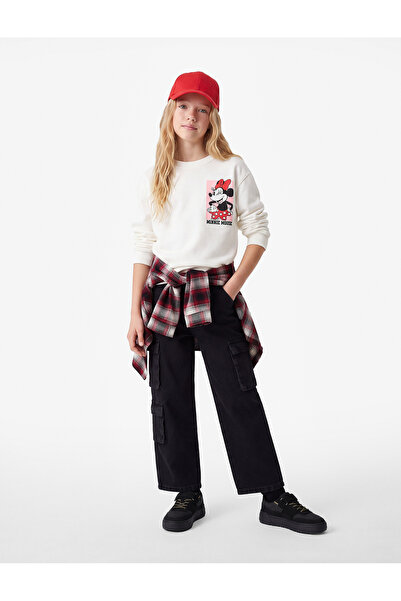 Koton Minnie Mouse Printed Long Sleeve Crew Neck Licensed Fleece-Lined Sweats...