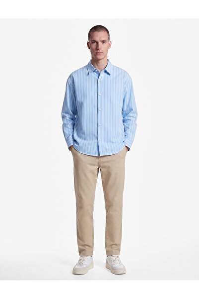 Koton Classic Collar Cotton Comfortable Fit Long Sleeve Poplin Shirt