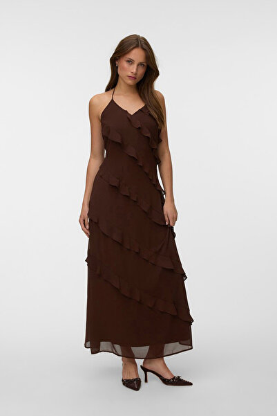 Vero Moda Women's VMMARJORIE Sleeveless Flounce Maxi Dress