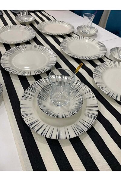 Home Lujo 24 Parça 6 Kişilik Porselen Pasta & Çay Seti