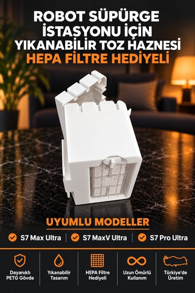 Antalya3Dcim Roborock S7 Ultra Serisi Uyumlu Yıkanabilir Yeniden Kullanılabil...