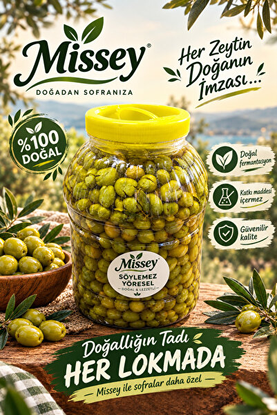 Missey Hatay Antakya' dan Organik, Yeni Sezon 2026 Yeşil Kırma Zeytin (5 KG)