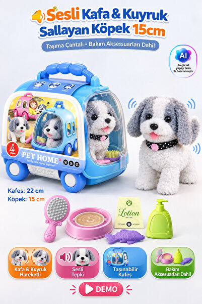 YILDIRIM OYUNCAK Taşıma Araba Çantalı Hareketli Pilli Köpek Set - Aksesuarlı ...