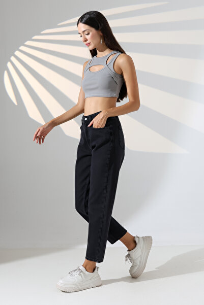 sports here Girl'S/Women's High Waist Relaxed Boyfriend Fit Denim Jeans
