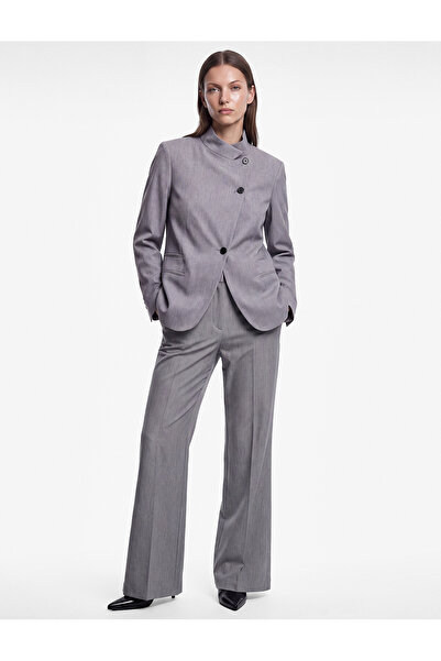 Koton Cepli Regular Fit Uzun Kollu Düğme Detaylı Dik Yaka Kruvaze Blazer Ceket