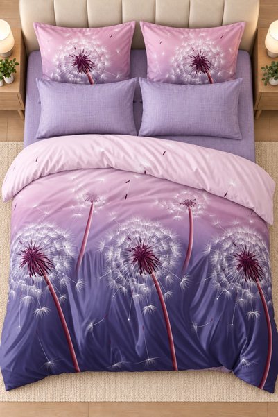 RALEX PUCIOASA Set de lenjerie de pat din microfibră economic, 6 piese, cu cearșaf cu elastic 180 x 200 + 25 cm