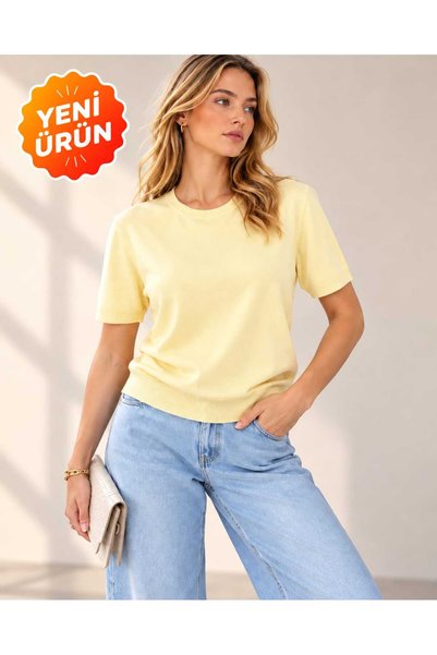 KONFOR MODA Yeni Sezon Premium Kalite Kadın Mevsimlik Kısa Kollu Bisiklet Yak...
