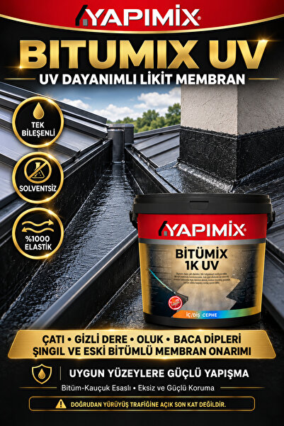 YAPIMİX Bitümix 1k Uv - Bitüm Kauçuk Zift Su Yalıtım Malzemesi