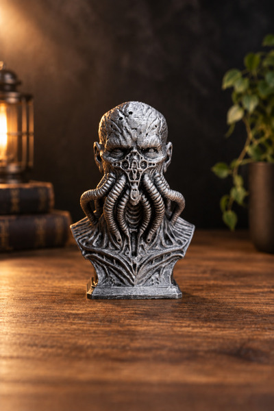Makerpax Eldritch Cyborg Büst Figür – Fantastik Bilimkurgu Dekoratif Heykel 12CM