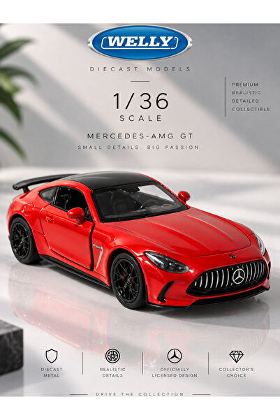 ÖZ OFİS Mercedes Amg GT63 Kırmızı 1/36 Ölçek Çek Bırak Özellikli Metal Model ...