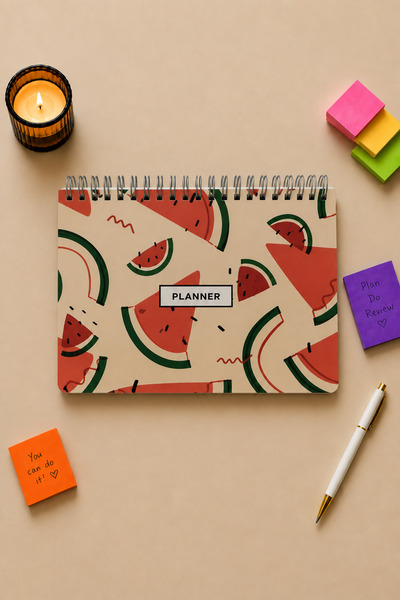PickyTidy A5 Size, 60 Pages with Wire Spiral, Planner, 3 Pages of Stickers