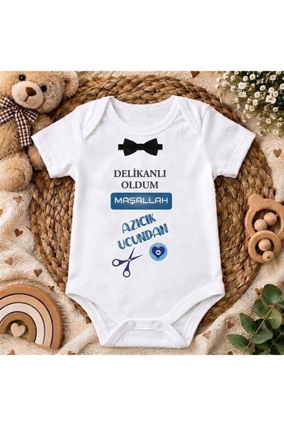 Sünnet Kıyafeti Uzun Kollu Çıtçıtlı Bebek Body Badi Zıbın