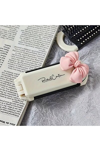 Choice Beige and pink CALIYI 1PCS Folding Mini Pocket Hair Comb with Mirror P...