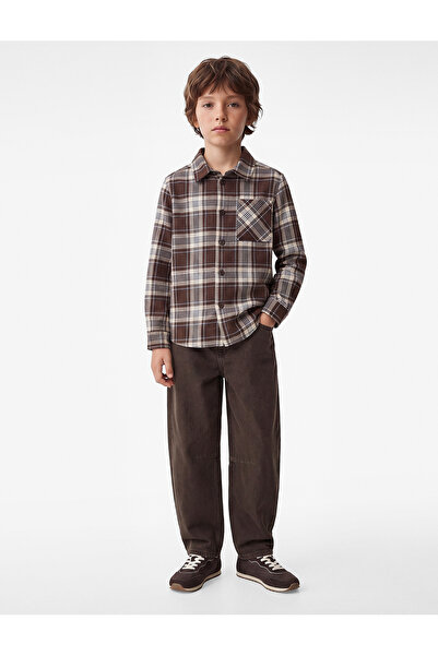 Koton Comfortable Fit Classic Collar Long Sleeve Plaid Lumberjack Shirt with ...