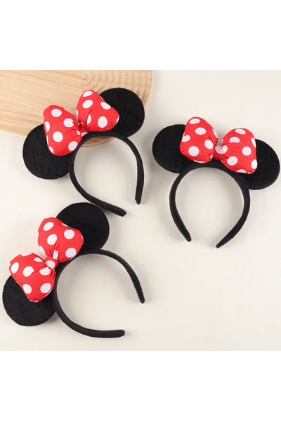 Choice 3pcs Amusement park red Mickey polka dot headband, daughter child adul...
