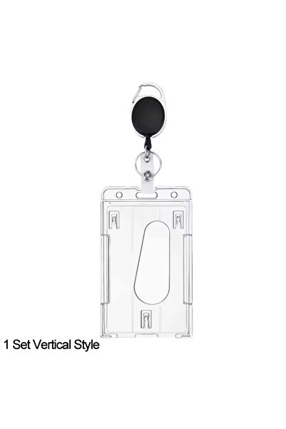 Choice4 V-1 Set 1/5Pcs Keychain Badge Reel Retractable Pass Work Permit Case ...