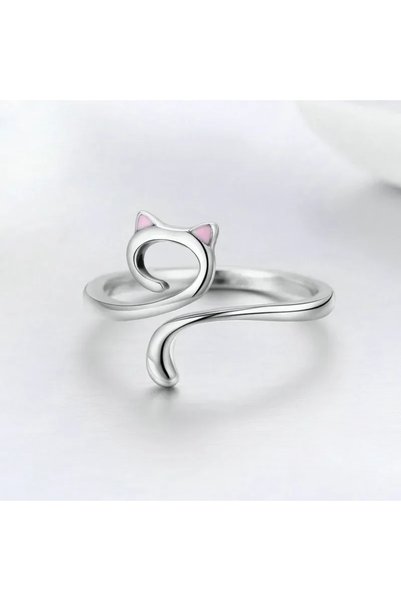 choice2 Pink Adjustable Crochet Tension Cute Cat Ring, Beginner Knitting Croc...