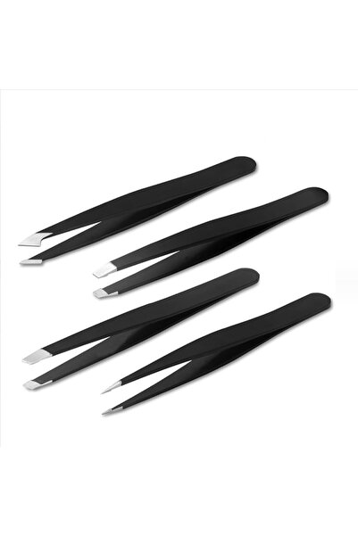 Choice1 4pcs 4PCS Tweezers Set Professional Makeup Tools Stainless Steel Twee...