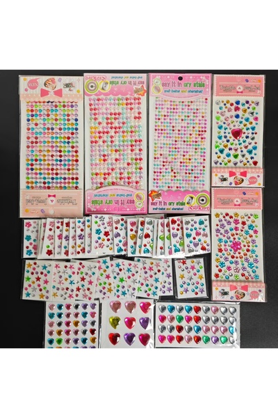 Choice 38 Pieces 38 Colorful Heart-Shaped Diamond 3D Stickers for Children's ...