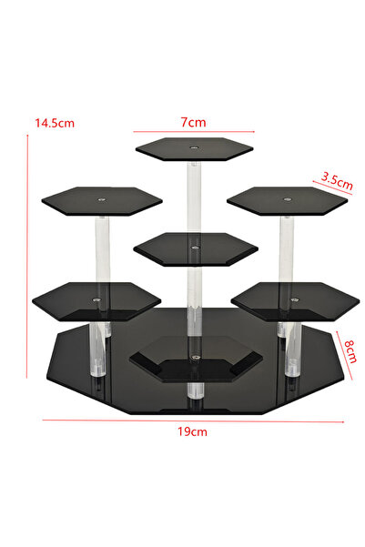 Choice Black G4054A Acrylic Display Rack Hexagonal Cosmetic & Jewellery Stora...