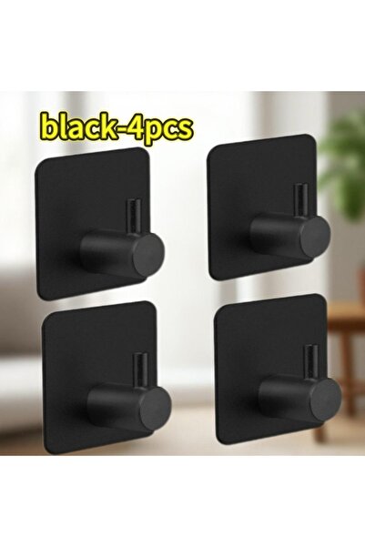 Choice5 خطافات حائط ذاتية اللصق من الفولاذ المقاوم للصدأ، سوداء، 4 قطع، 1-10 ...