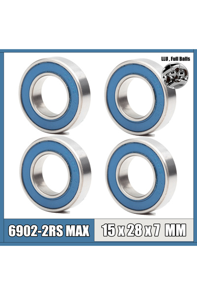 Choice 6902 2RSV MAX Bearing 15*28*7 mm 4Pcs ABEC-5 Full Balls Bicycle Pivot ...