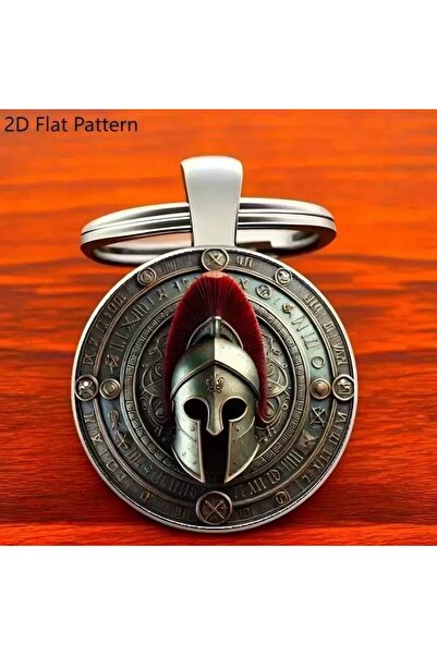 choice2 Helmet Retro Knight Warrior Helmet Keychain Men Glass 2D Flat Handbag...