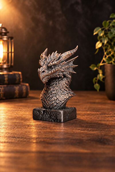 Makerpax Yıldırım Ejderhası Büstü 12cm | Fantastik Koleksiyon Figür | El İşçi...