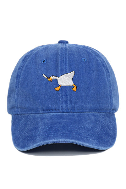 Choice10 ROYAL BLUE Embroidered baseball cap with goose pattern for men and w...