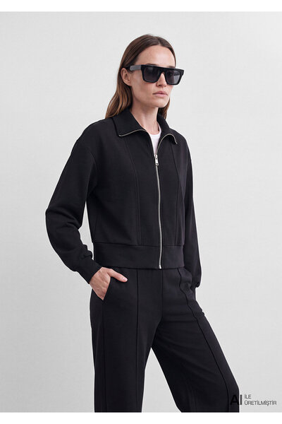 Mavi (Tencel™) Modal Karışımlı Siyah Sweatshirt Loose Fit / Bol Rahat Kesim 1...