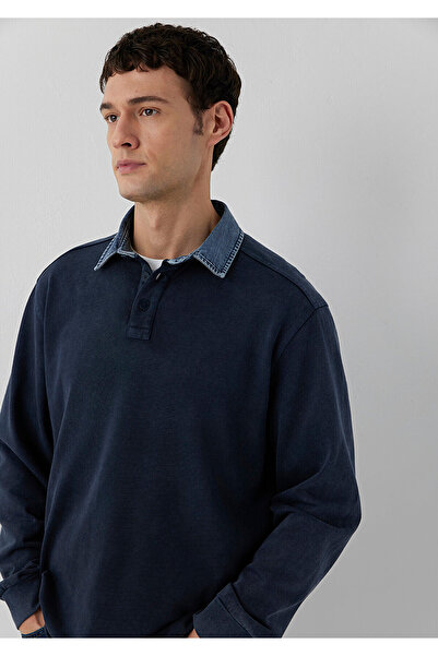 Mavi Denim Yaka Detaylı Lacivert Polo Tişört Regular Fit / Normal Kesim 06136...