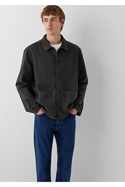 Mavi (Tencel™) Lyocell Karışımlı Kahverengi Gömlek Loose Fit / Bol Rahat Kesi...